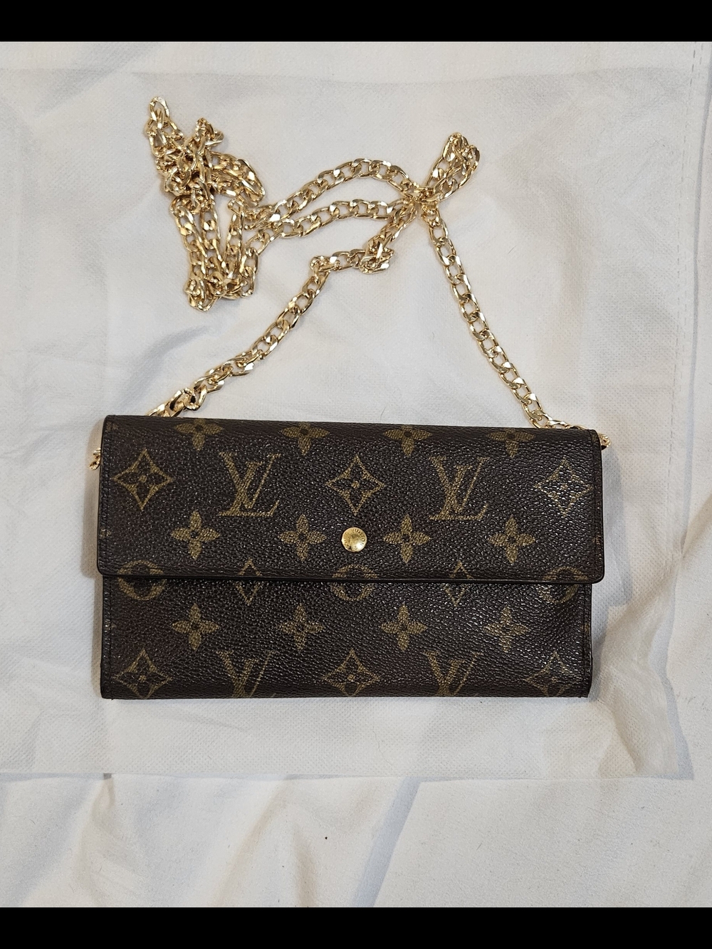 Louis Vuitton Monogram Canvas Chain Wallet - Brown/Gold